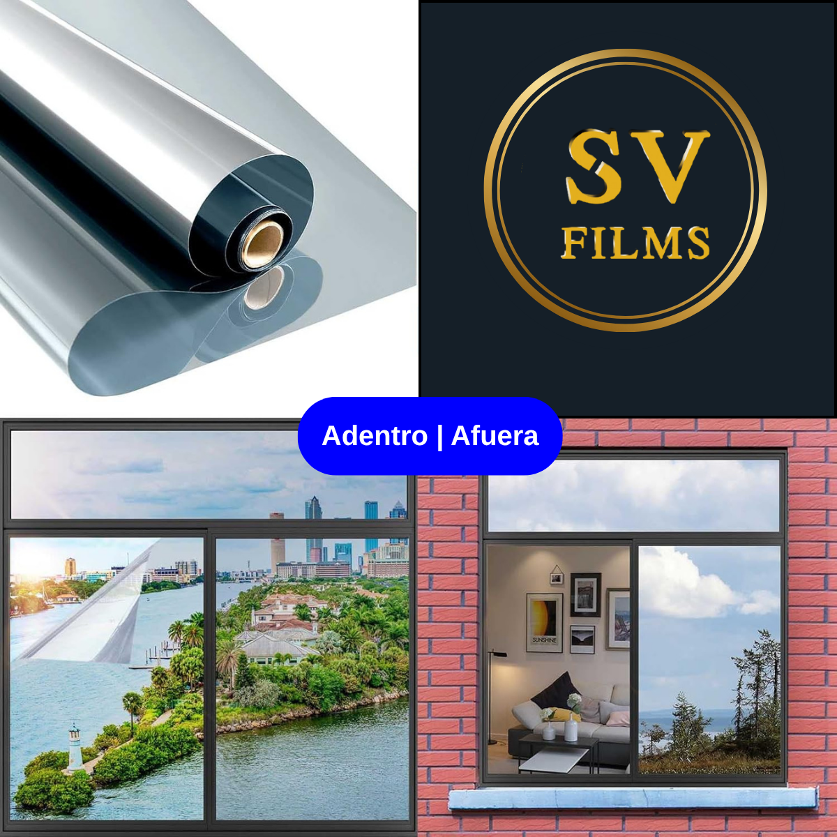FILMS ESPEJADO SILVER ROLLO 1.52 X 30MTS VT06%-UVR88%-IRR98% 2Mil Thicknes